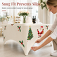 Nappe de Noël extensible et ajustée pour tables rectangulaires