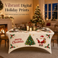 Nappe de Noël extensible et ajustée pour tables rectangulaires