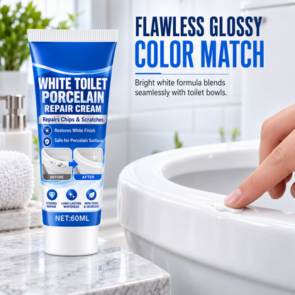 Crème réparatrice pour porcelaine de toilette blanche
