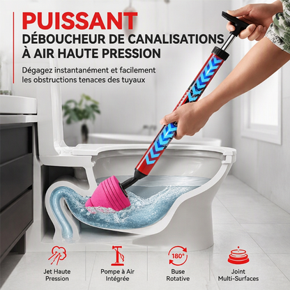 Déboucheur de canalisation à air comprimé pour toilettes et tuyaux