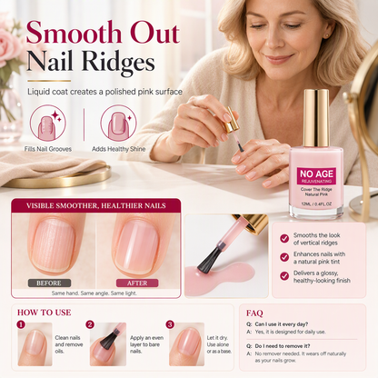🔥 50% DE RÉDUCTION ! ✨Liquide lissant et comblant les stries des ongles, rose nude brillant, pour ongles irréguliers
