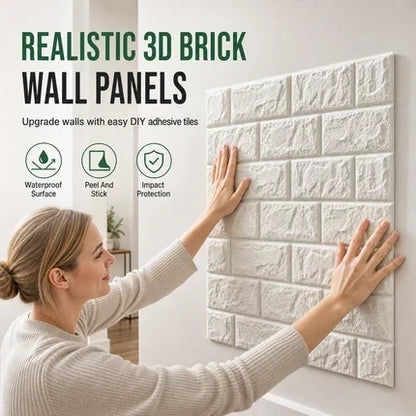 🧱✨ PROMO FLASH : 50% DE RÉDUCTION ! Panneaux Muraux 3D Autocollants en Mousse XPE – Rénovation Facile sans Outils, Relief Brique Anti-Choc & Surface Imperméable for un Mur Décoratif Posé en Quelques Secondes ✨