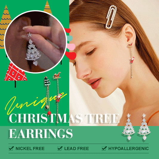 Boucles d'oreilles uniques en forme d'arbre de Noël