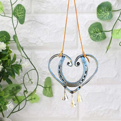 Amour chanceux carillon éolien avec clous en acier（Chaussure de cheval）