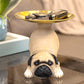 [Cadeaux Créatifs] Plateau de Rangement pour Clés avec Statue de Chien en Résine