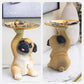 [Cadeaux Créatifs] Plateau de Rangement pour Clés avec Statue de Chien en Résine