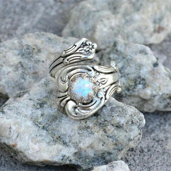 Bague Phénix Femme En Acier Inoxydable - Forme Fleur, Réglable, Style Bohème