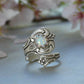 Bague Réglable en Forme de Cuillère en Opale Blanche